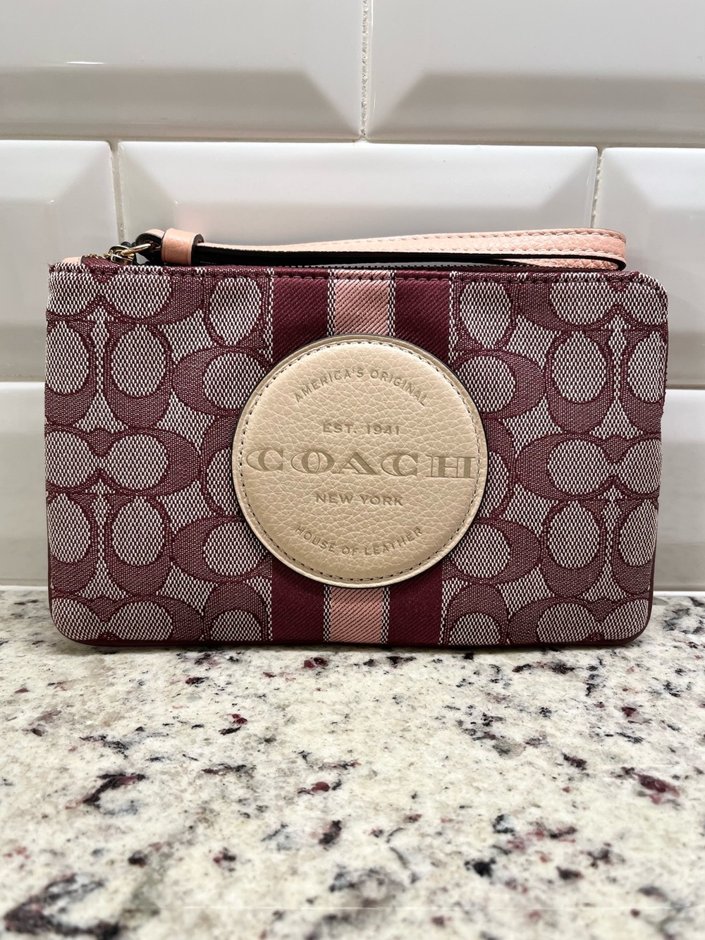 Coach Signature Dempsey Wristlet NWT
